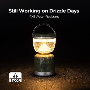 Ліхтар для кемпінгу BougeRV, акумуляторний, знімний штатив, 2700K, 400LM, IPX5, для кемпінгу, подорожей, надзвичайних ситуацій