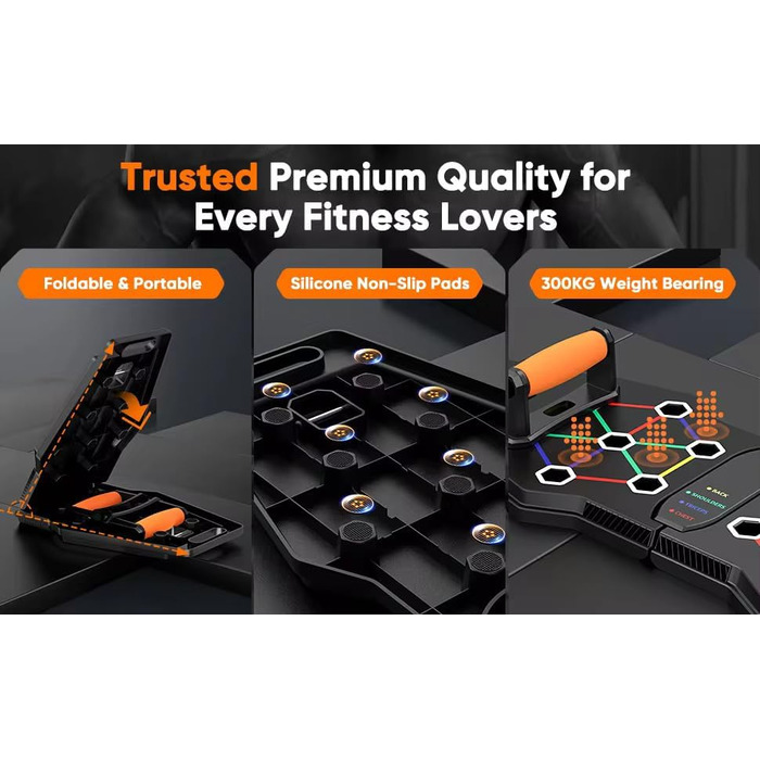 Дошка для віджимань Push Up Board: багатофункціональна дошка 25-в-1 для фітнесу, Pilates Bar, ролики для пресу та еспандери. Професійні тренажери для дому