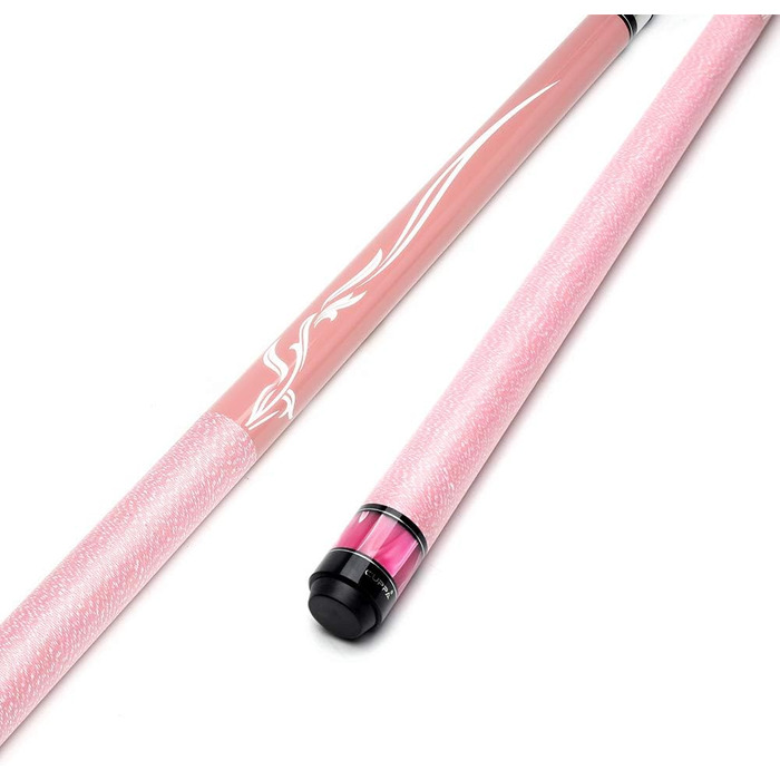 Cuppa: жіночий бильярдний кий, 11,75/13 мм наконечники, рожева обкладинка, комплект аксесуарів (крейда, наконечники, рукавичка, рушник, захист суглоба) 12,75 мм