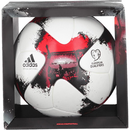 Футбольний м'яч adidas European Qualifier OMB, розмір 5, білий/червоний/чорний