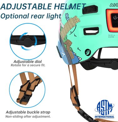 Захисний шолом Skaterhem для скейтборду, самокату, BMX (унісекс, регульований, зелений, M)