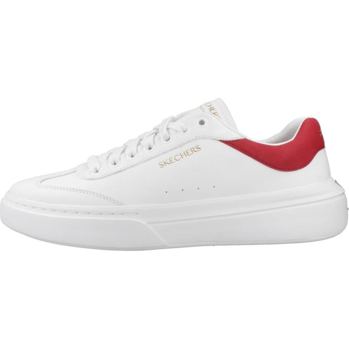 Жіночі кеди Skechers Cordova Classic Best Behavior — білі, штучна шкіра та замша, червона деталізація, розмір 45 EU
