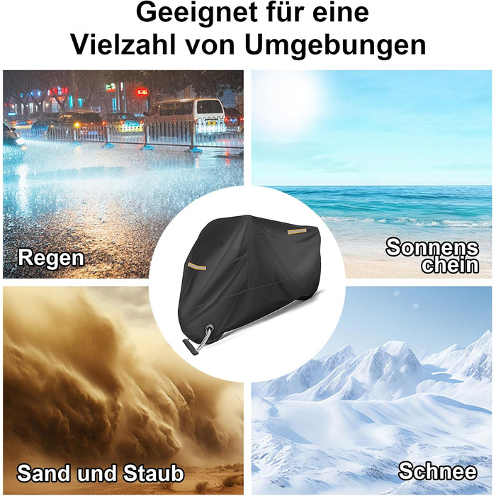 Захисний чохол для мотоцикла XXL, вологостійкий, 210D Oxford, з отворами для замка, для скутера, мопеда, моторолера (245x105x125 см)