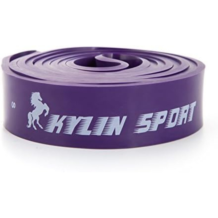 Еластичні фітнес-стрічки KYLIN SPORT для тренувань, йоги, пілатесу та підтягувань, комплект 2 шт. (чорна + фіолетова), підтримка при кросфіті та гімнастиці