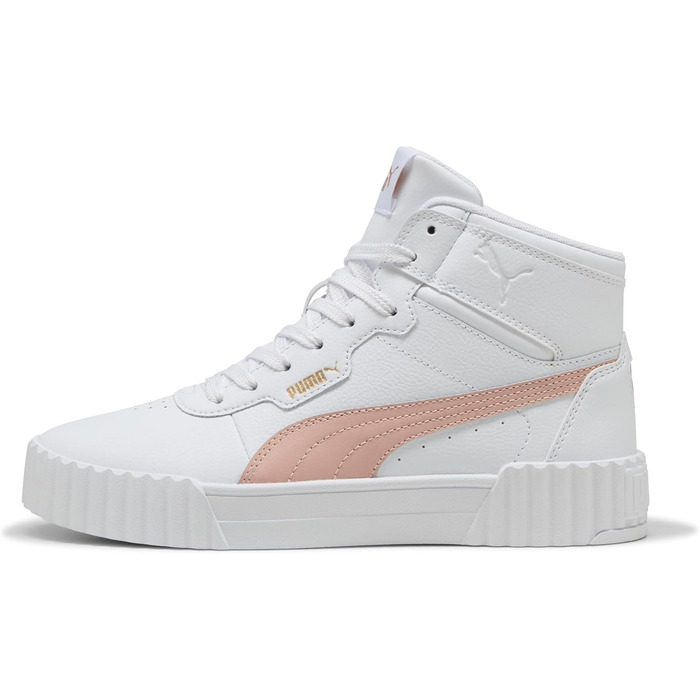 Кросівки PUMA Carina 3.0 Mid для жінок, 39 EU, білий, рожевий кварц, золотий