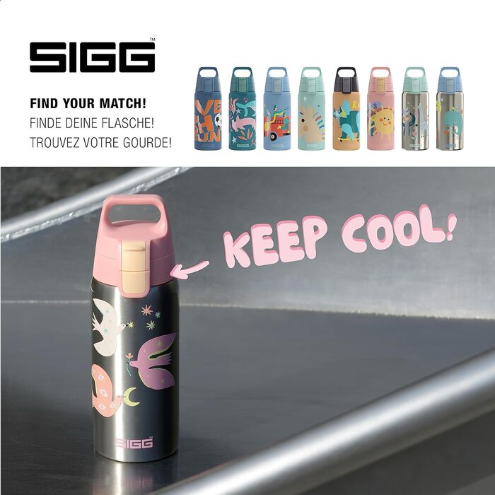 Термос-пляшка SIGG Shield ONE для дітей, ізольована, для газованих напоїв, герметична, легка, без BPA, 0,5 л, Fly Away