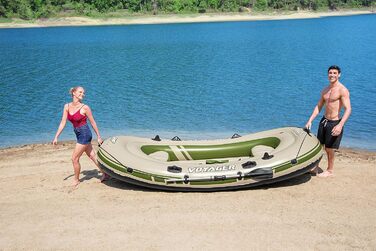 Надувний човен Bestway Hydro-Force Voyager 500 для 3 осіб, 348x141x48 см, комплект з веслами