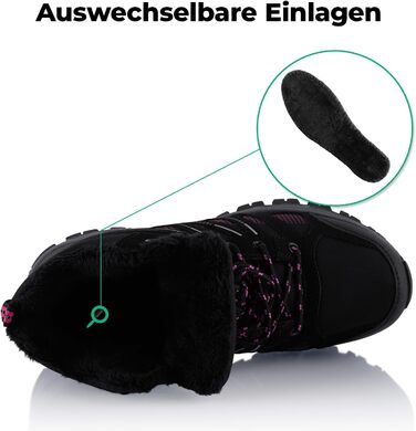 Черевики для піших прогулянок Softshell для жінок та чоловіків, зимові, утеплені, чорно-рожеві (36 EU)