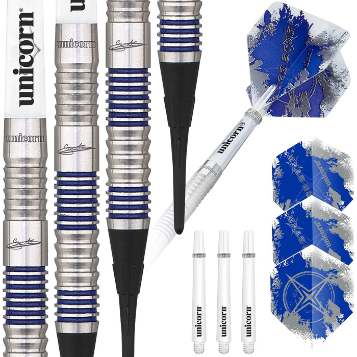 Дротики Unicorn Star Soft Dart Gary Anderson 20 г, сріблясті