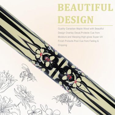 Професійний бильрд-кий CUEELF з низьким відсотком відхилення, кейс, 13 мм наконечник, вага 552-567 г, набір для більярдного столу (20 oz, Жовта бджола)