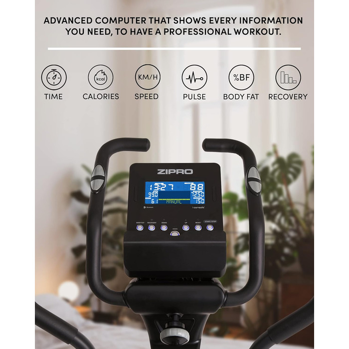 Zipro Crosstrainer Dunk: еліптичний тренажер для дому, до 150 кг, 16 рівнів опору