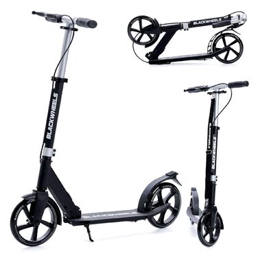 Самокат Blackwheels Orio Cityroller складаний, 200мм колеса, алюмінієва рама, ABEC 7, чорний – для підлітків та дорослих