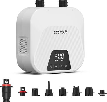 Електрична компресорна помпа CYCPLUS 20PSI для SUP-дошок, акумуляторна, інтелектуальна, двоступенева, автоматичне вимкнення, для надувних дошок, кайтсерфінгу, наметів, матраців