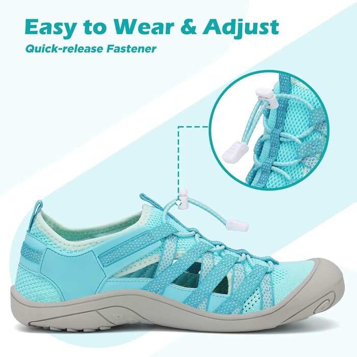 Трекінгові сандалії для жінок SAGUARO, зручні та дихаючі, розмір 36-42 (37 EU), небесно-блакитні