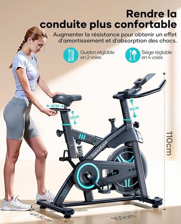 Електровелосипед для дому з монітором LCD, 15 кг маховик, до 160 кг, з тримачем для планшета (Синій/Чорний)