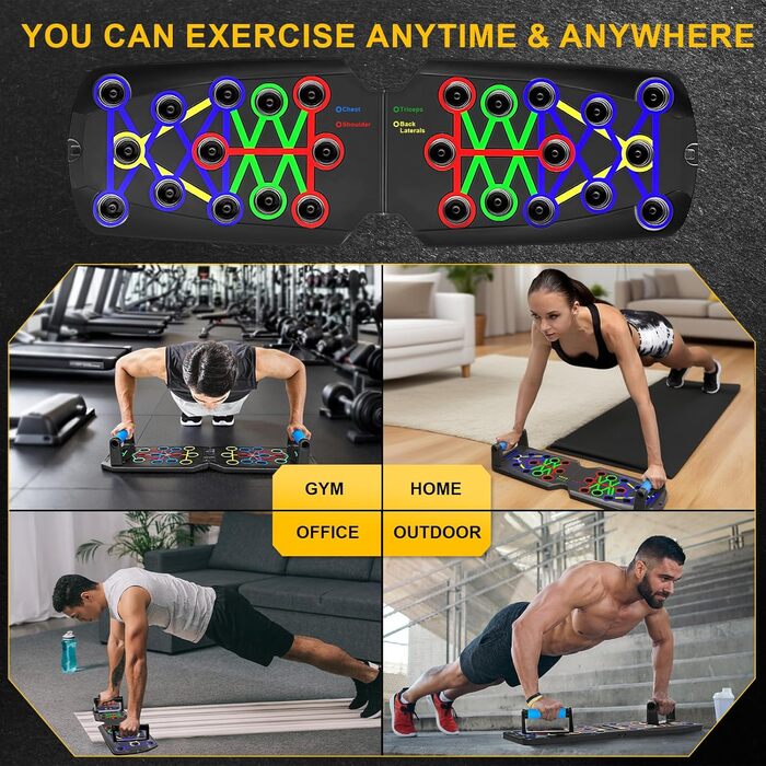 Flintronic Тренажер для віджимань 28 в 1: Фитнес-дошка для всього тіла, компактна та портативна