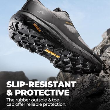 Чоловічі водонепроникні трекінгові черевики NORTIV 44 EU (Чорний, Сірий) - для туризму, хайкінгу та активного відпочинку