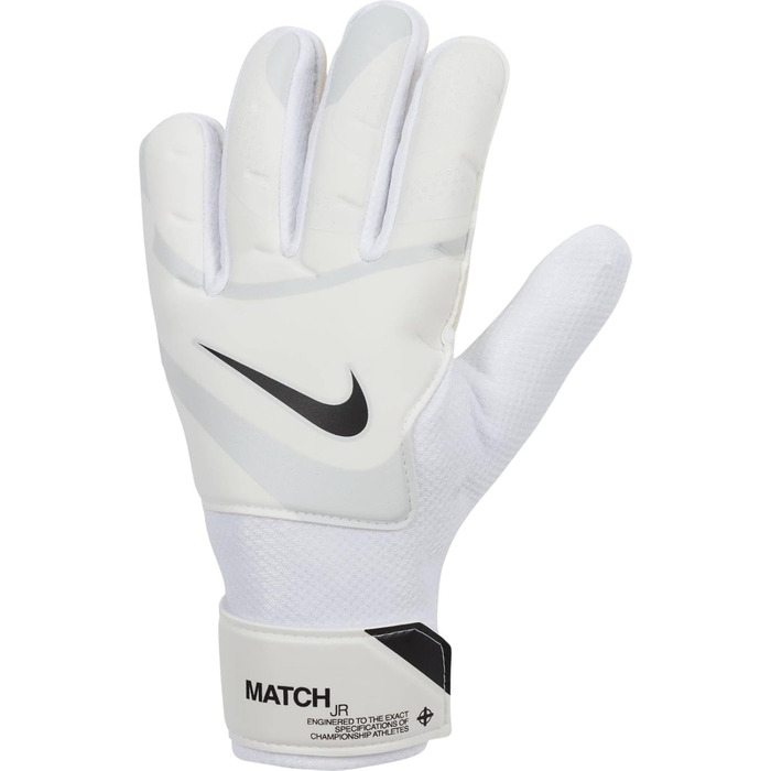 Дитячі воротарські рукавички Nike GK Match Jr 8, білі/платинові/чорні