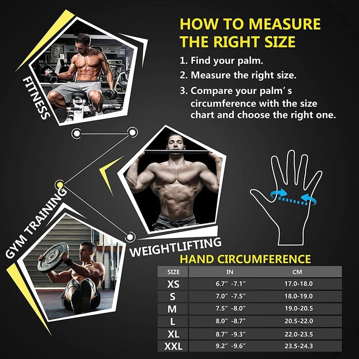 Тренувальні рукавички для фітнесу з підтримкою зап'ястя | Чорні рукавички для силових тренувань | Захист долоні | IHUAN | L