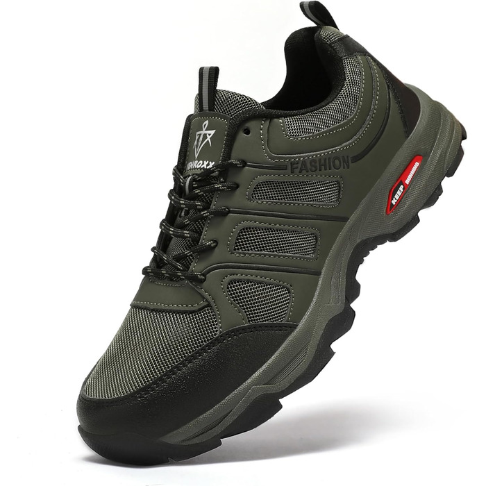 Черевики для хайкінгу чоловічі, дихаючі, трекінгові, легкі та з антиковзким покриттям, спортивні, зелені, 45 EU