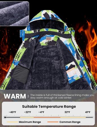 Чоловіча водонепроникна лижна куртка WUFU, тепла зимова модель, вітрозахисний Windbreaker Hebau (XL, Digitaldruck-02)