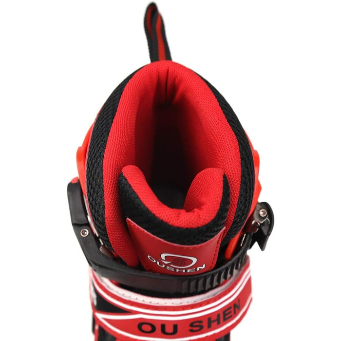 Дитячі ролики Supfine Inlineskates з регульованим розміром 31-38 (S/M) з яскравими колесами – червоні