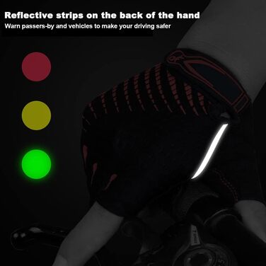 Рукавички для велосипеда MTB з короткими пальцями, дихаючі, неслизькі, амортизуючі, червоні для чоловіків та жінок