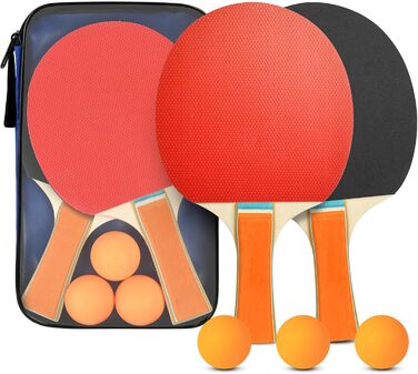 Набір для настільного тенісу Flintronic: 2 ракетки + 3 м'ячі, з сумкою для початківців та професіоналів