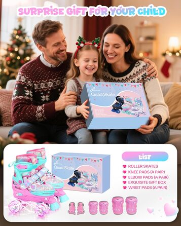 Ролики для дітей Sportneer, EU 23-36, кольори веселки, комплект з захистом, для початківців