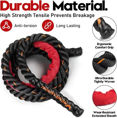 Стрибковий скакалка з вагою для фітнесу - 1,4 кг, 2,56 кг, 3 кг, 4 кг. Скакалка для тренувань, для жінок та чоловіків, для залу, з планом домашніх тренувань, оранжево/чорний