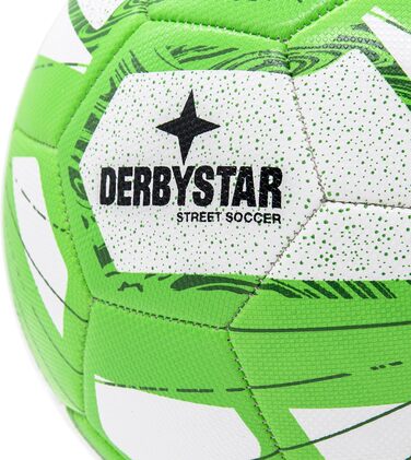 Футбольний м'яч Derbystar Street Soccer, розмір 5, для вулиці, біло-зелений, яскраві кольори