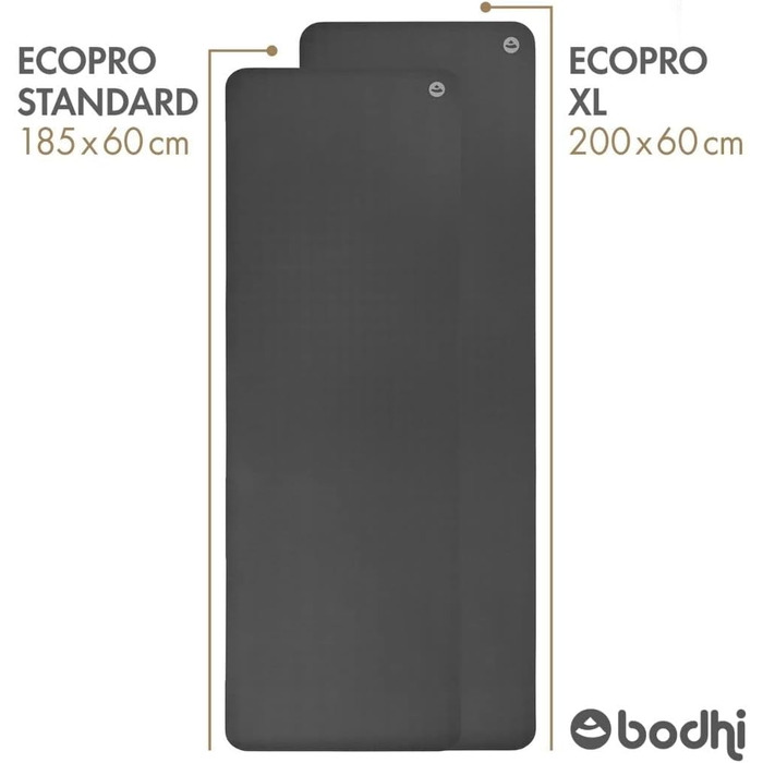Йога-мат Bodhi ECO PRO XL 200x60 см, натуральний каучук, екстра довгий, нековзкий, для йоги та пілатесу, фіолетовий