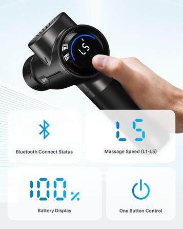 RENPHO Масажний пістолет з нагріванням і охолодженням, Bluetooth, зарядна станція, портативний глибокотканинний масажер для м'язів, Active+ Thermacool Deluxe