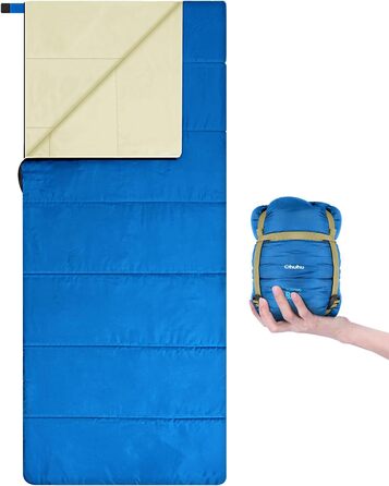 Спальний мішок Ohuhu - легкий літній, компактний, 900г, для кемпінгу, подорожей, фестивалів (синій)