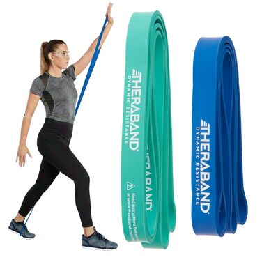 TheraBand Резинки еластичні для фітнесу високої інтенсивності, набір 2 шт. (Medium 11.3-15.9 кг) - реабілітація, розтяжка, тренування всього тіла