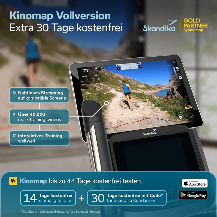 Еліптичний тренажер Skandika Crosstrainer Carbon P23: 23 програми, 16 рівнів, компактний, тихий, сумісний з Kinomap App, до 135 кг