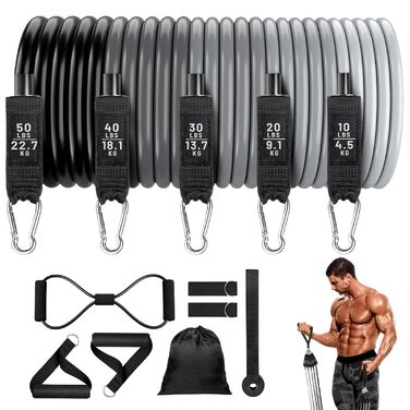 Еластичні стрічки для фітнесу Workout Widerstandsbänder + Ремінь для підтягувань. Набір для тренувань вдома, спортзал, йога. Міцні, регульовані.
