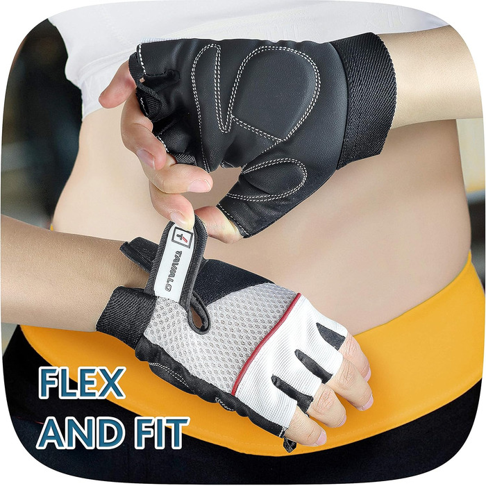 Рукавички для фітнесу та тренувань жіночі Fitnesshandschuhe, розміри S (13-16 см) та M (16-19 см), шкіра, для силових тренувань, чорно-біло-червоні