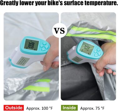 Мотоцикл чохол захисний Favoto XXXL 265x105x125 см - сріблястий, захист від сонця, дощу, снігу та пилу