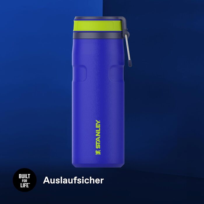 Термос-пляшка Stanley 1913 IceFlow Twist Flip 0.47 л, Cobalt Chartreuse — вакуумна сталева пляшка для напоїв