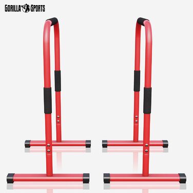 Паралети для віджимань GORILLA SPORTS, сталеві, 2 шт, 68x45x94 см, до 200 кг, нековзкі, для каллістеніки, фітнесу, вибір кольору