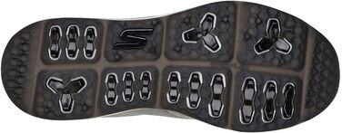 Чоловічі гольф-туфлі Skechers Elite 5 Range Relaxed Fit Waterproof з шипами, 40 EU, сірий синтетичний матеріал, біла окантовка