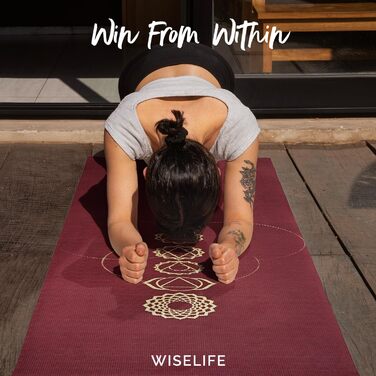 Друкований килимок для йоги Wiselife, нековзкий, екологічний матеріал
