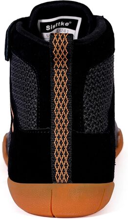 Черевики для боротьби, боксерські, фітнес, важкої атлетики та пауерліфтингу з плоскою підошвою (42 EU, широкі, чорний та золотий)