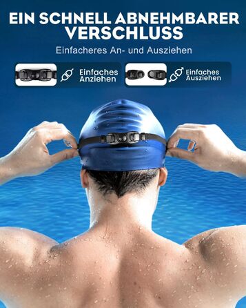 Окуляри для плавання Victoper (2 шт.) з носовою перегородкою, антизахист від протікання/туману/УФ-променів, панорамний огляд 180°, регульоване обличчя, для дорослих та підлітків, чорний