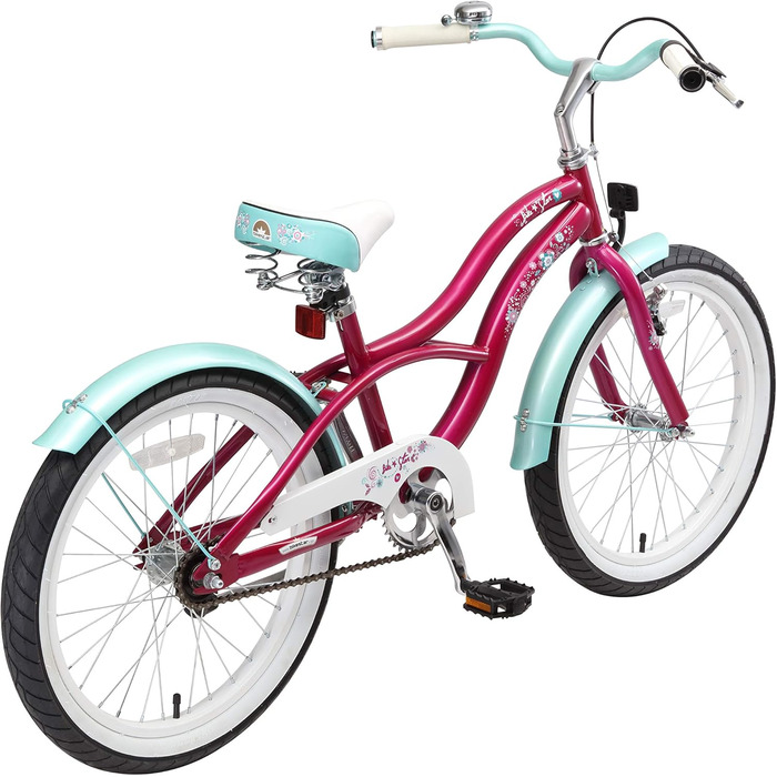 Дитячий велосипед BIKESTAR 20/24 дюйми для хлопчиків та дівчаток від 6 років | Велосипед круїзер | Тест без ризику (фіолетовий)
