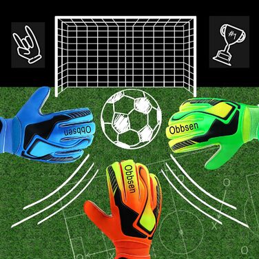 Воротарські рукавички з Fingersave для футболу, унісекс, супер-зчеплення, товстий латекс, максимальний контроль, для дітей, підлітків і дорослих
