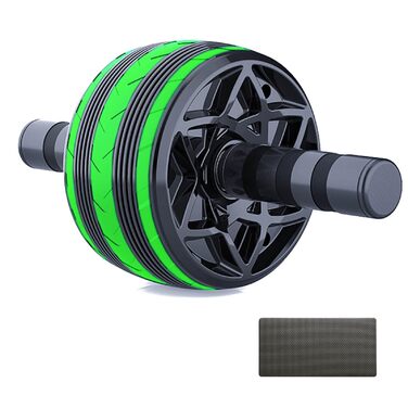Ролик для пресу AB Wheel – тренажер для дому та спортзалу, зелений