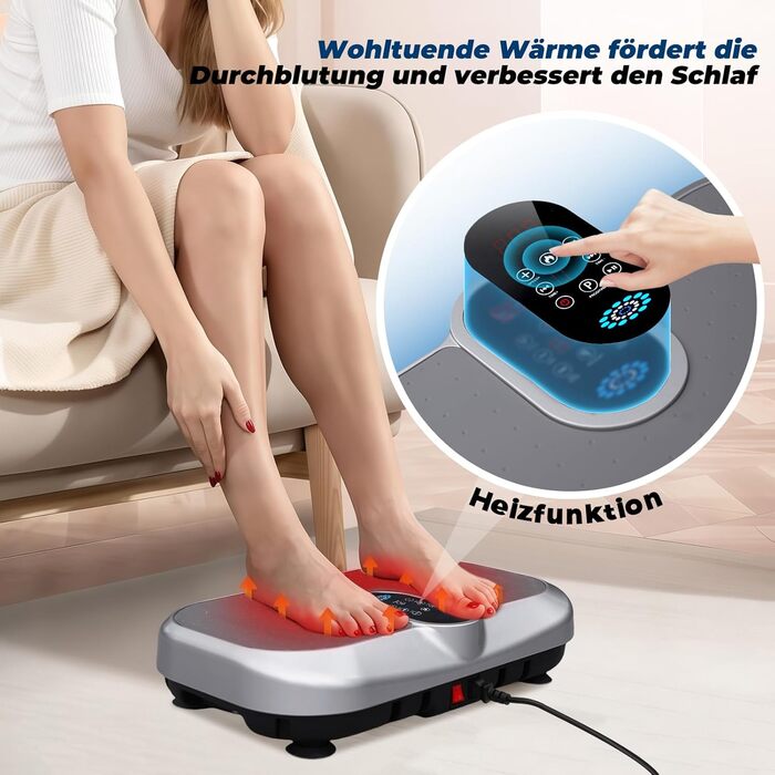 Вібраційна платформа 4D для дому з пультом, стрічками опору, підігрівом та Bluetooth, 150 кг, 120 рівнів