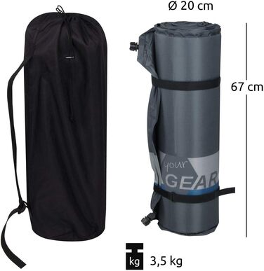 Каремат самонадувний your GEAR ISO 1000 200x63x10 см для кемпінгу, водонепроникний матрац для гостей та відпочинку на природі
